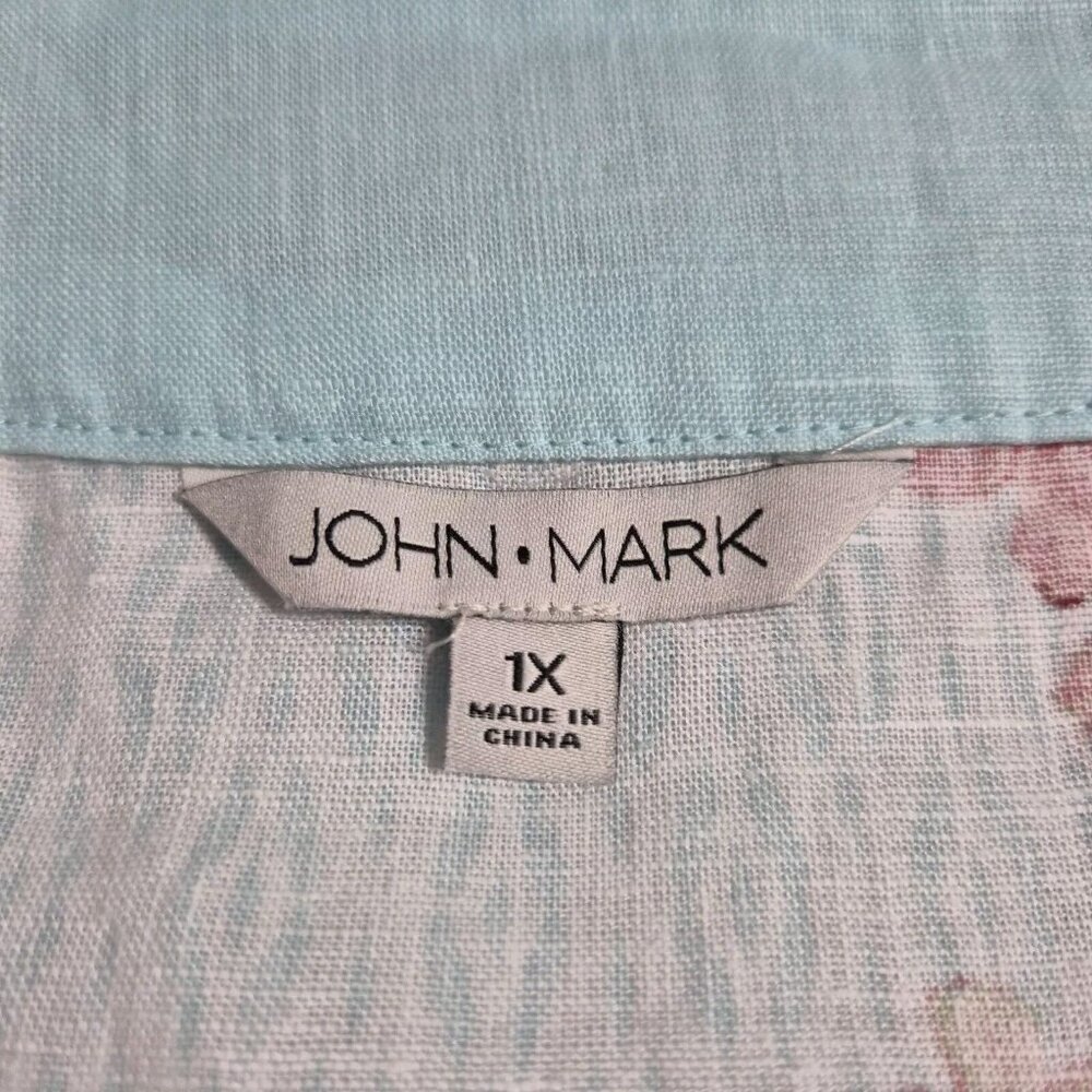 John Mark Women's Floral Print Embroidered and Beaded  Tunic Size 1X Blue NWT (7 - Picture 11 of 12